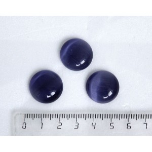 Кошачий глаз (синт.), кабошон круг 20мм, цвет фиолетовый