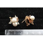 Серьги из фианита голубого "жемчужный букет"