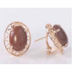 Серьги с красным авантюрином (имитация) "греческие" Серьги с красным авантюрином (имитация) "греческие"