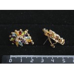 Серьги из циркона мульти "павлин"