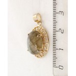 C830 Кулон из лабрадорита "греческий", позолота