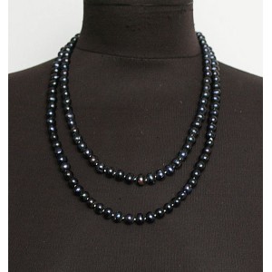 Бусы из жемчуга черного III, шарик 8мм, 110см