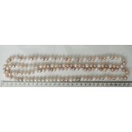 Бусы из жемчуга (белый, кремовый, розовый) III, шарик 8-9мм,115см