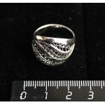 Кольцо "классика", посеребрение с оксидированием