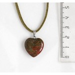 Кулон из унакита сердечко 20мм