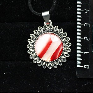 Кулон из сердолика "подсолнух", круг 20мм, огранка