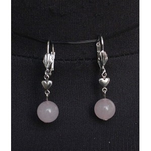 Серьги из аметиста, шарик 10мм, коннектор "сердечко"