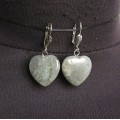 Серьги из лабрадорита, сердечки 20мм