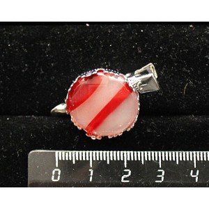 Заколка-крокодил с сердоликом, круг 20мм, огранка