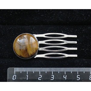 Заколка-шпилька с тигровым глазом, круг 20мм