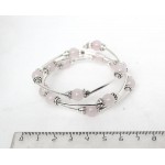 Браслет из розового кварца на пружинке шарик 8мм