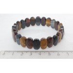 Браслет из тигрового, бычьего и соколиного глаза, овал 14*7мм, огранка
