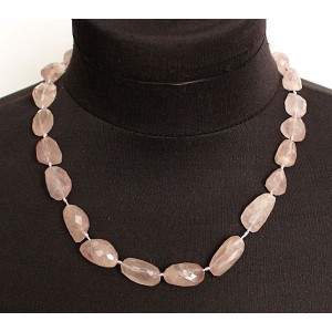 Бусы из розового кварца галтовка граненая, 50см