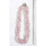 Колье из кварца розового плетеное, галтовка