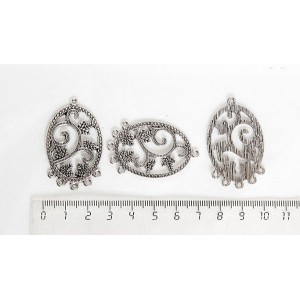 Коннектор "плющ", 1+5 петелек, 45х26мм, цвет ант. серебро