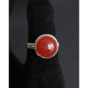 Кольцо с сердоликом (однотонный), круг 12мм, безразмерное