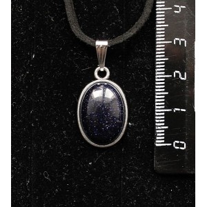 Кулон из авантюрина синего (имитация), простой овал 18х13мм