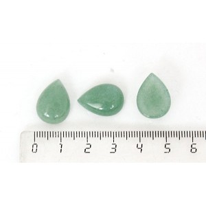 Авантюрин зеленый, кабошон капля 18х13мм