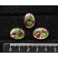 Хромдиопсид и гранат, кабошон-мозаика овал 18х13мм