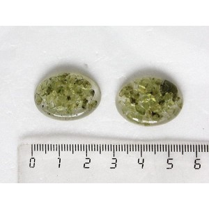 Хризолит, кабошон-мозаика овал 25х18мм