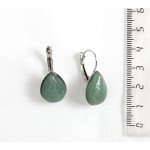 Серьги из авантюрина зеленого, капля 18х13мм, замок петелька