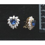 Серьги из шпинели "сердце в стразах"