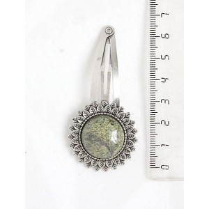 Заколка - зажим для волос со змеевиком, "подсолнух", круг 20