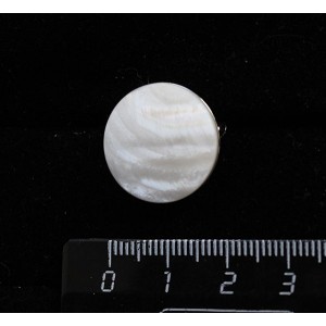 Брошь из перламутра белого, круг 20мм