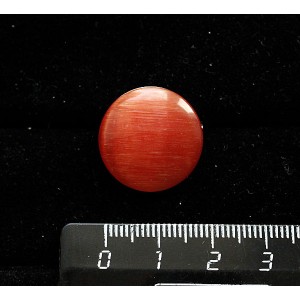 Брошь из кошачьего глаза (синт.) темно-оранжевого, круг 20мм