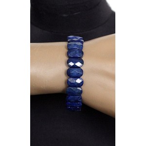 Браслет из лазурита (тонированный), узкие сегменты с огранкой 14х9мм