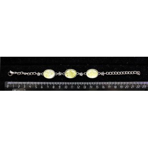 Браслет из хризолита (кабошон-мозаика), овал 18х13мм, на цепочке