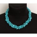 Бусы из бирюзы (имитация) жгут 3 нити, галтовка