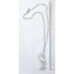 Колье из горного хрусталя на цепочке, бусина крупная огранка 30мм