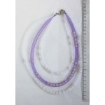 Колье из жемчуга в сетке, цвет фиолетовый и белый