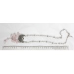 Колье-кулон из розового кварца шарик 8, 10 и12мм, коннектор "колесо"