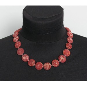 Бусы из коралла губчатого неполированного, круг 18-20мм, 52см