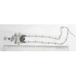 Колье-кулон из флюорита шарик 8, 10 и12мм, коннектор "колесо"