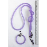 Комплект: бусы и браслет из чароита и стекляных бусин в сетке, цвет фиолетовый