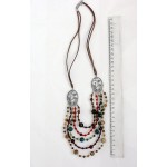 Бусы из яшмы песочной, яшмы красной, яшмы зеленой, тигрового глаза и сердолика, 5 нитей, коннектор "плющ"