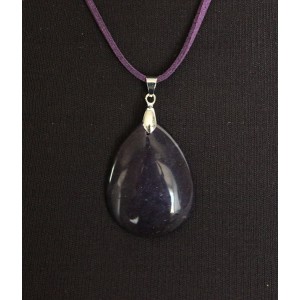 Кулон из кварца (цвет аметист) "капелька" 30х40мм