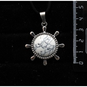 Кулон из каулита "штурвал", круг 20мм