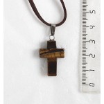 Кулон из тигрового глаза "крестик"