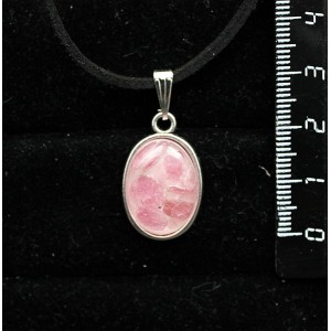 Кулон из турмалина розового (кабошон-мозаика), простой овал 18х13мм