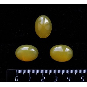 Агат желтый (тонировка), кабошон овал 18х13мм
