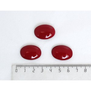 Коралл красный иск. кабошон овал 25х18мм