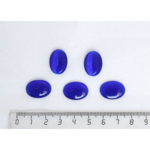 Кошачий глаз (синт.) синий индиго, кабошон овал 18х13мм