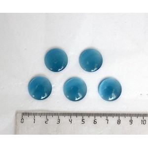 Кошачий глаз (синт.) темно-голубой, кабошон круг 20мм