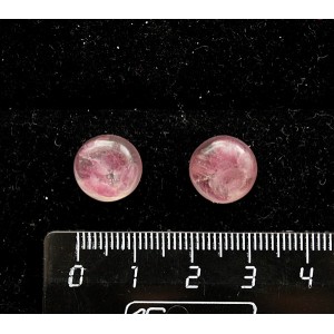 Турмалин розовый кабошон-мозаика круг 12мм