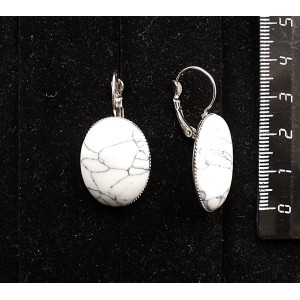 Серьги из каулита, овал 25х18мм, замок петелька