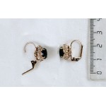 Серьги из нефрита "малый овал в цирконах", замок петелька